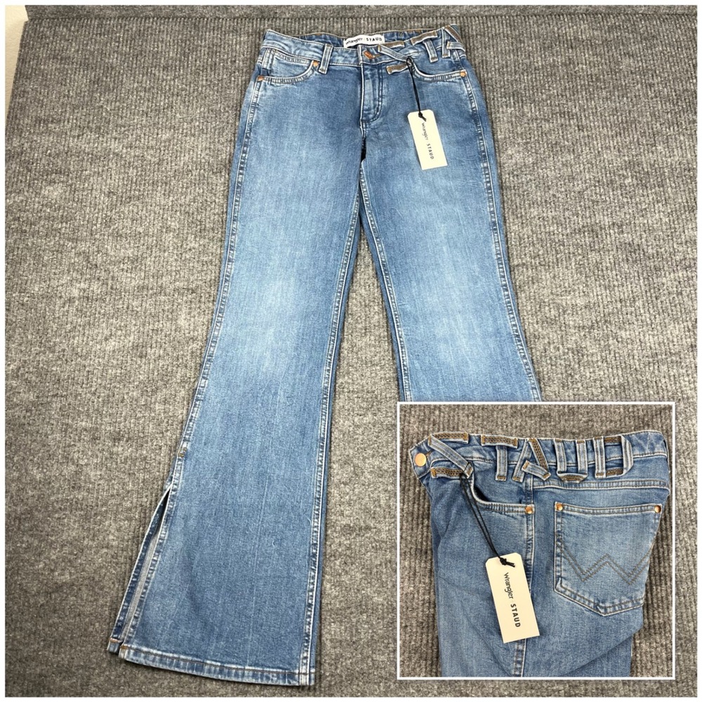 Wrangler x STAUD The Bikini Jean Womens 25x32 Blue Denim Flare‎ Leg